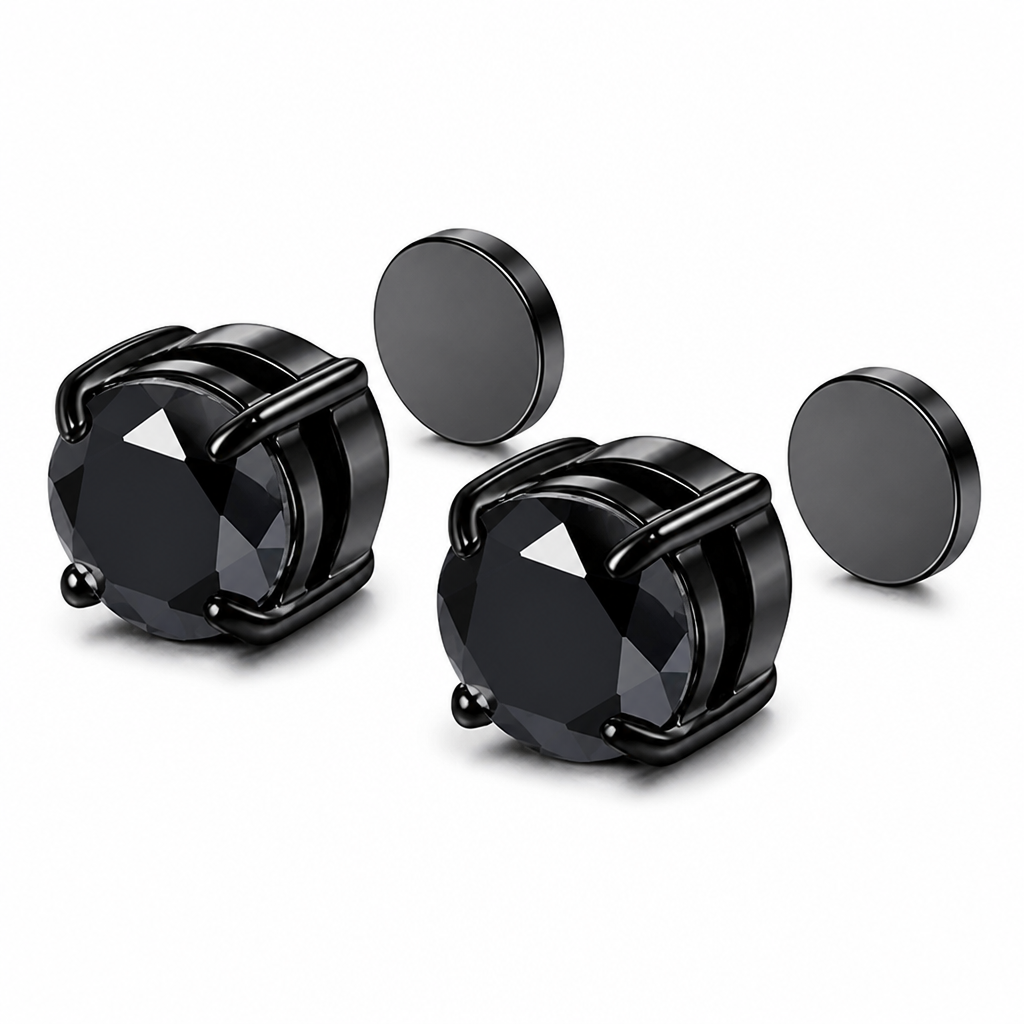 SerenPulse – Round-Cut Magnetic Clip-On Stud Earrings, No Piercing Needed