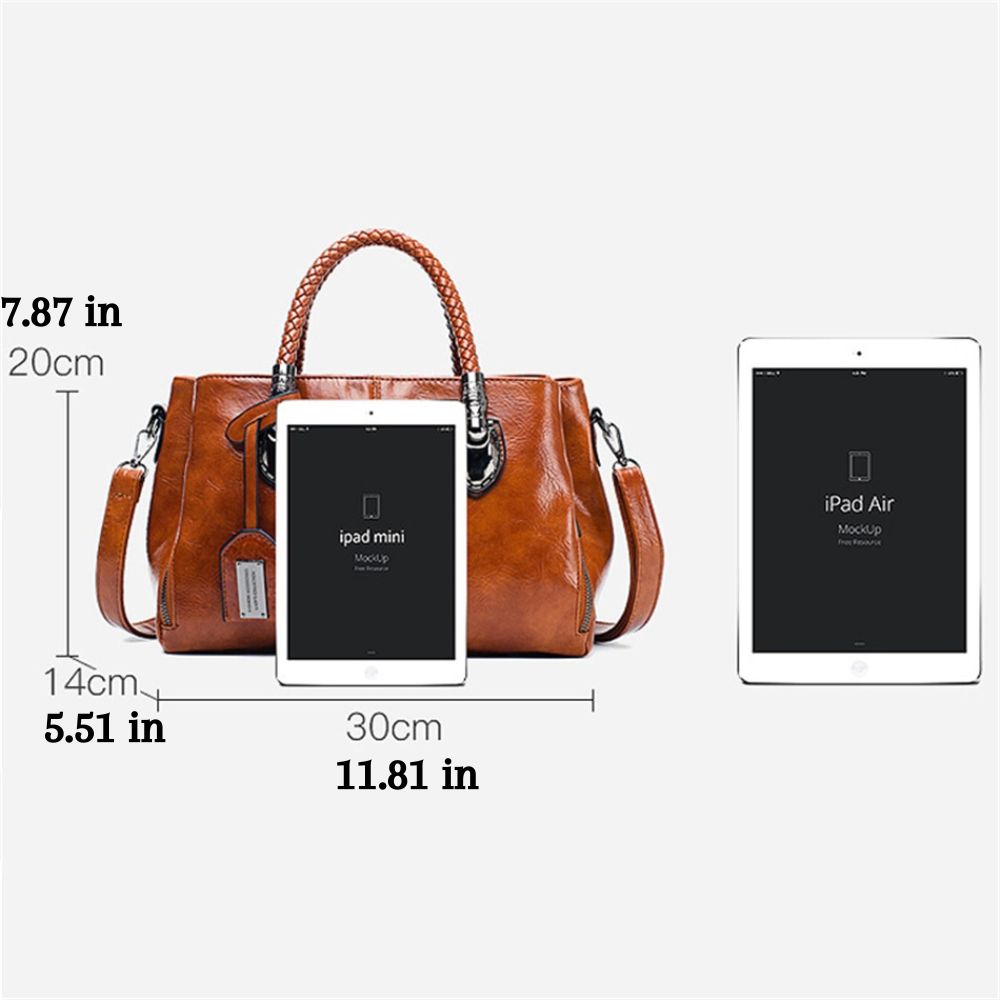 CLARA™ Vintage Oil Wax leather luxury handbag