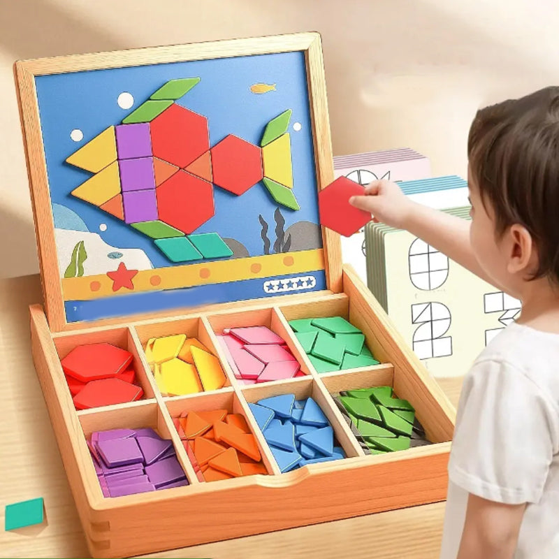 VivaBuilds Wooden Magnetic Block Set for Creative STEM Building