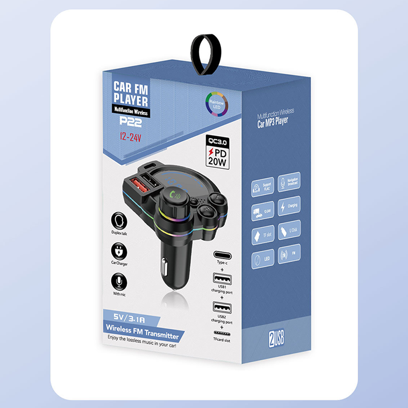 Bluetooth 5.3 FM Transmitter for Car with Dual USB Ports