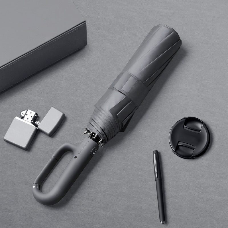 Compact Folding Umbrella with UV Protection for Sun and Rain