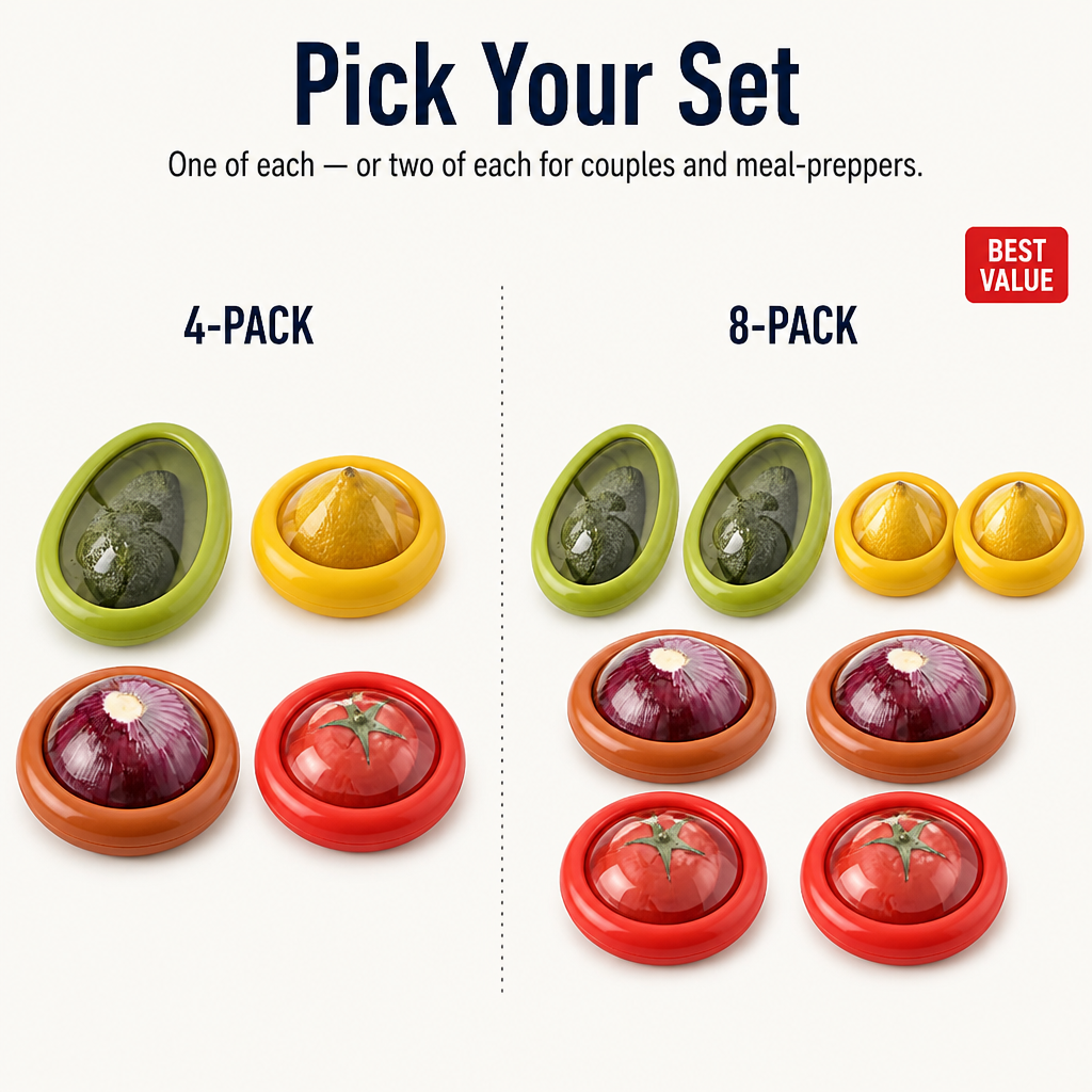 FreshSeal™ — Stop Cut Avocados, Onions and Tomatoes From Browning by Lunch
