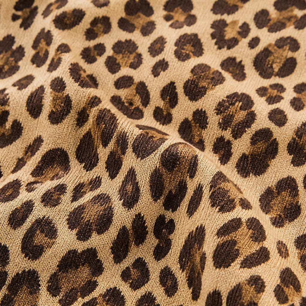 FierzaWear™ – Relaxed Leopard Print V-Neck Tee with Cutout Detail