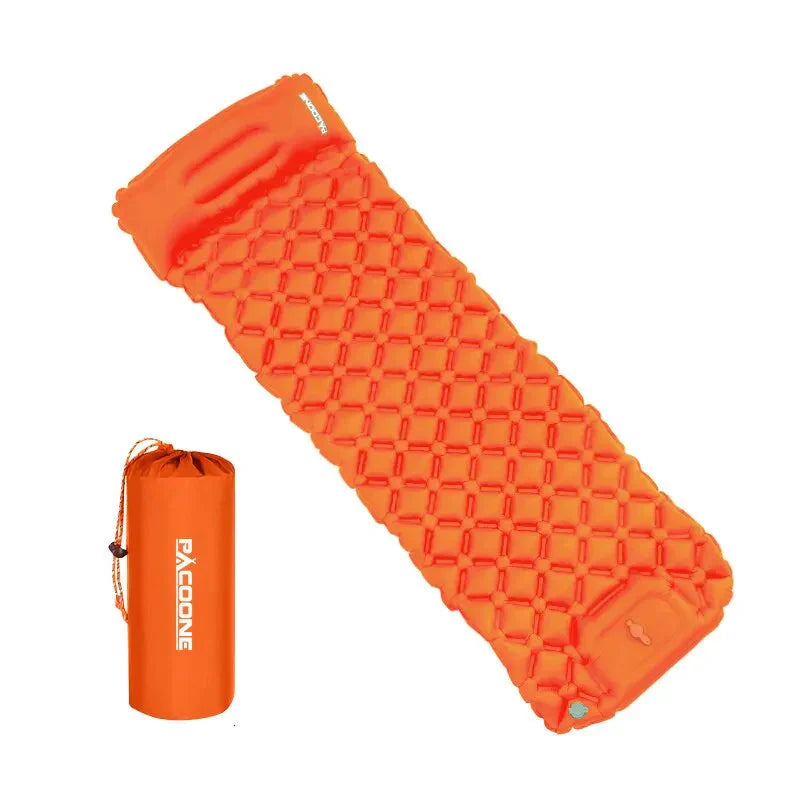 Inflatable Camping Sleeping Pad with Integrated Pump - Ultralight Design