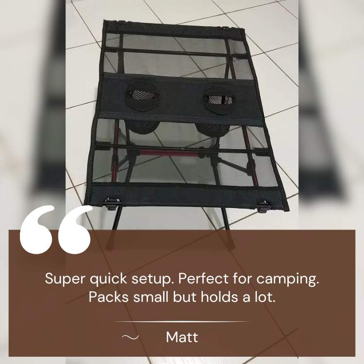 Folding Camping Table in Portable Aluminum Design
