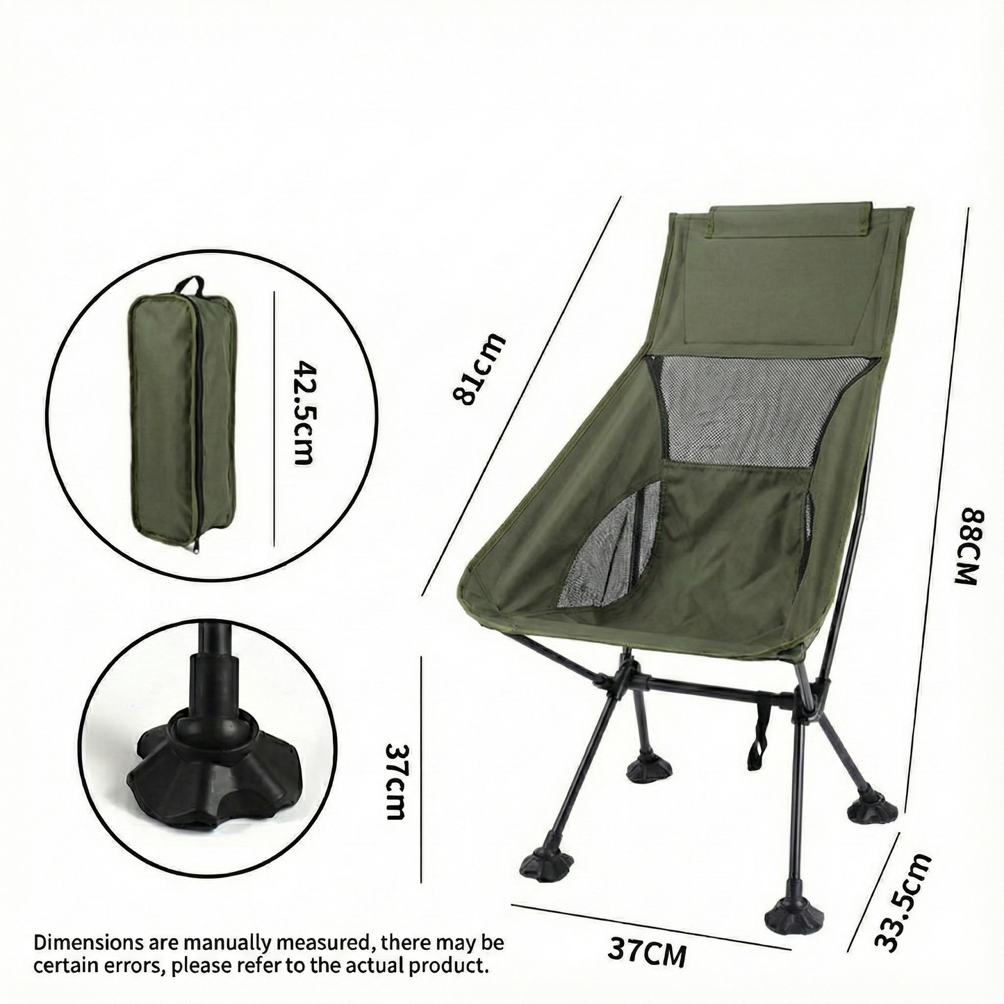 Lightweight Portable Camping Chair - Foldable Design