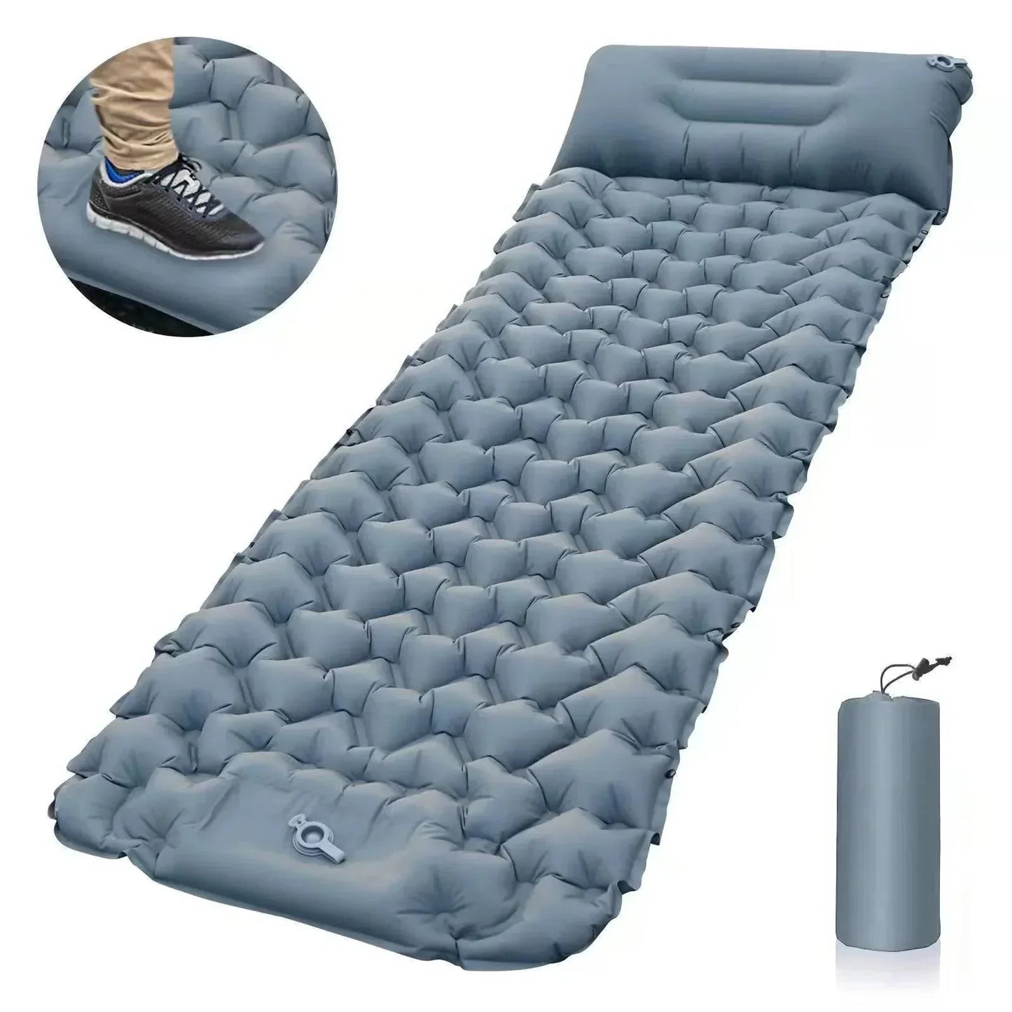 Inflatable Camping Mattress with Integrated Pump – Ultralight Design