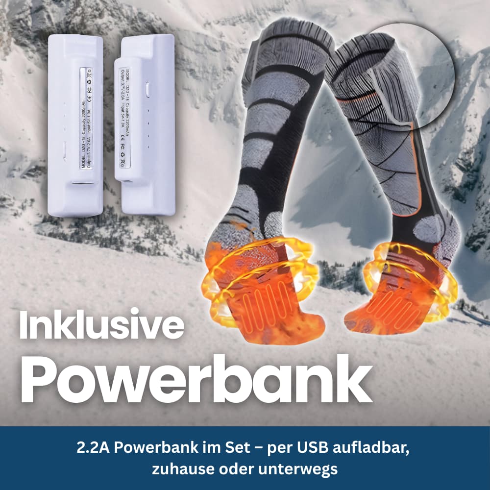 Electric Thermal Socks with Rechargeable Power Bank