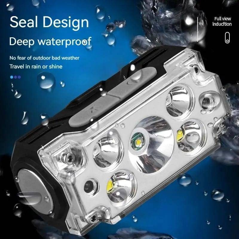 Mini Headlamp with 5 LEDs and Motion Sensor – USB Rechargeable