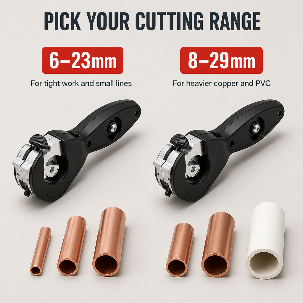 FlowMaster Precision™ — Ratchet Through PVC, Copper & PEX in Seconds Without Crushing Pipes