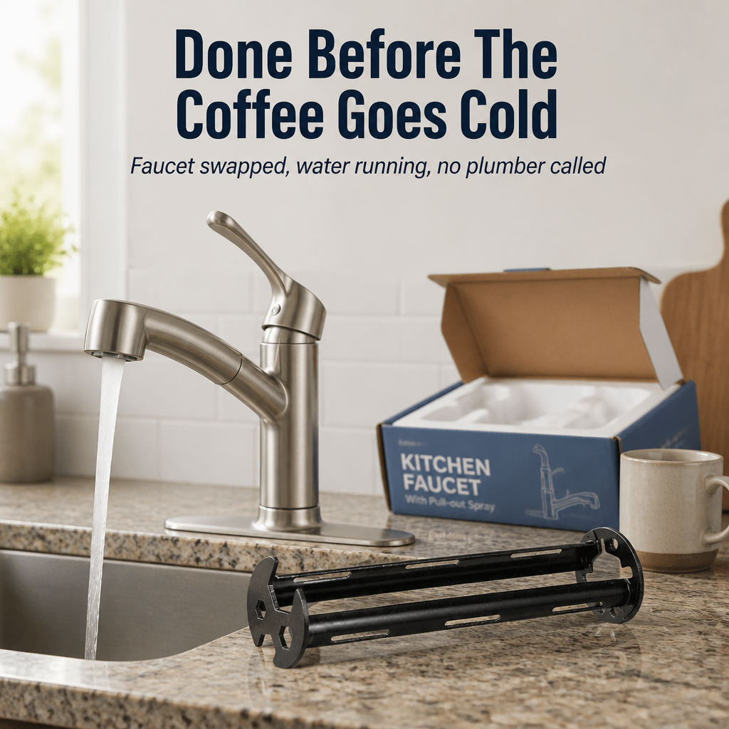 FlexiGrip™ — Install Any Faucet In Cramped Under-Sink Spaces Without Calling A Plumber