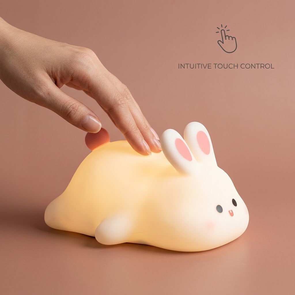 Bunny Tap Night Light 7-Color Timer | The Moon-Bun Beacon