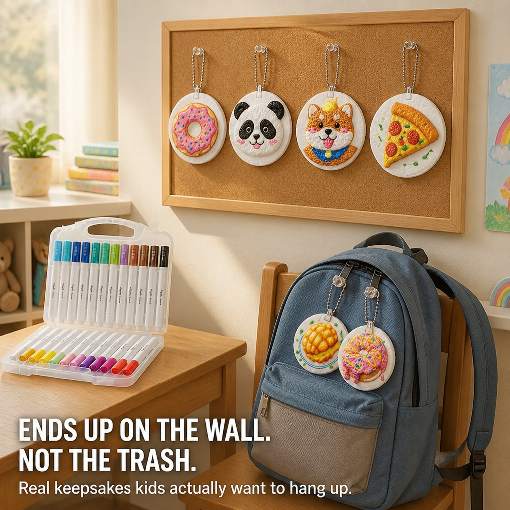 BubblePlay™ — Turn Markers and Water Into 3D Puffy Keepsakes Kids Hang Themselves