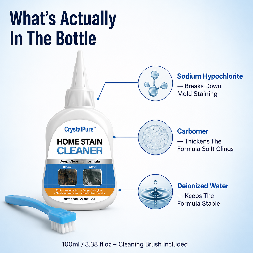 CrystalPure™ — Lift Black Mold From Washing Machine Seals & Grout in Hours