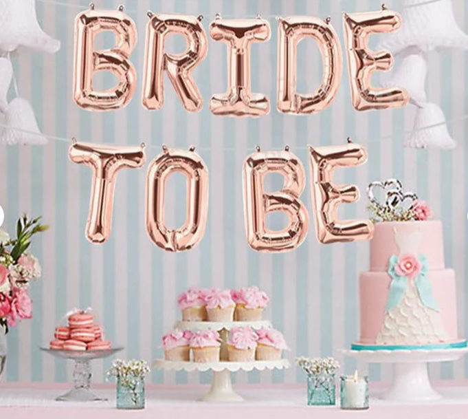 16inch Bridal Shower balloons, Bride to Be Balloons, Letter Balloons for Bachelorette Engagement Party