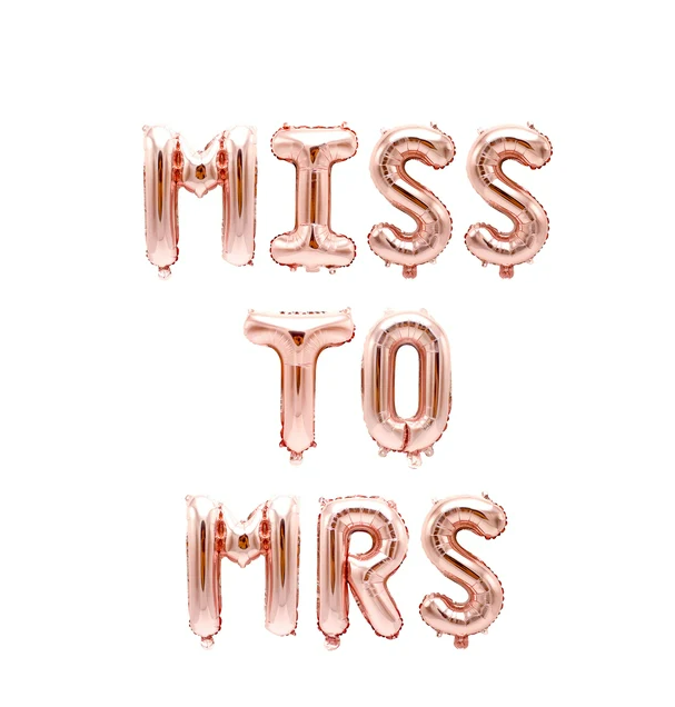 Miss To Mrs Letter Balloon Banner Party Decorations for Bridal Shower or Bachelorette Decorations