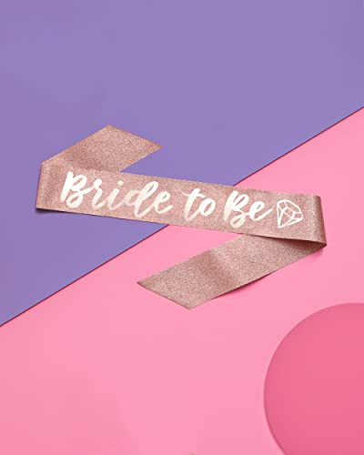 Rose Gold Glitter Bachelorette Party Sash for Bachelorette Party Decorations