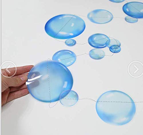 4 Strings Flat Under the Sea Blue Bubble Garlands for Little Mermaid Party Decorations