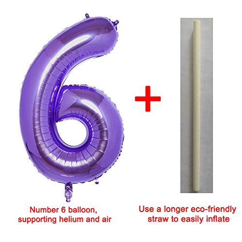 40 Inch Purple Jumbo Digital Number Balloons Foil Mylar Balloons for Birthday Party and Anniversary