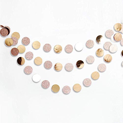 Glitter Champagne Circle Dots Garland Bunting for Wedding Bachelorette