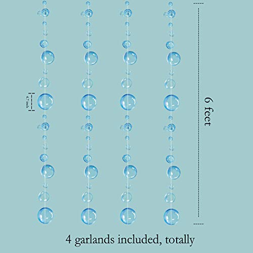4 Strings Flat Under the Sea Blue Bubble Garlands for Little Mermaid Party Decorations