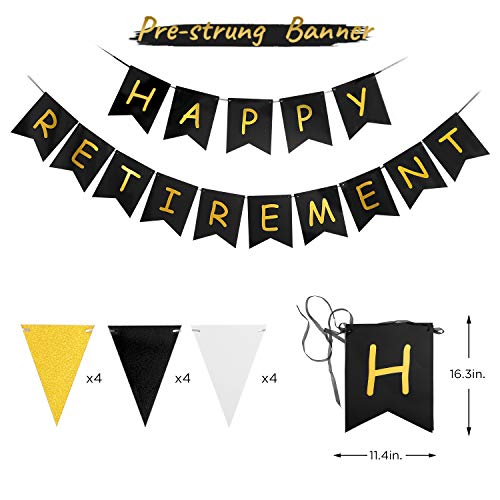 Happy Retirement Banner for Retirement Party Decorations Supplies