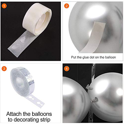 120 pcs Silver Blue Balloons Garland Kit for Bridal Shower Wedding Decorations