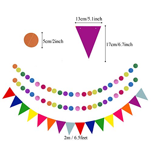 21Pcs Multi-color Hanging Paper Fans, Pom Poms Flowers for Wedding Décor, Fiesta or Mexican Party