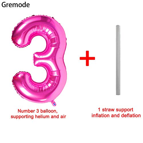40 Inch Pink Jumbo Number Balloons for Birthday Foil Balloon Party Decorations