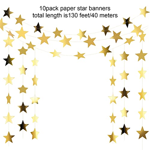 Glitter Star Paper Garland Banner Hanging Decoration for Graduation Wedding
