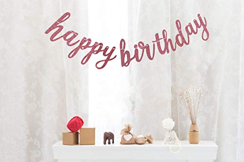 Rose Gold Happy Birthday Alphabet Banner for Birthday Party Decorations