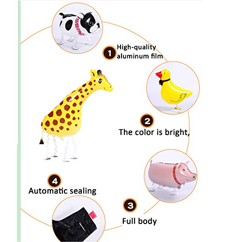 Walking Animal Balloons, 8Pcs Forest Animals Birthday Balloons Animal Theme Birthday Party Decorations