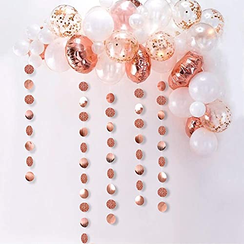 Glitter Rose Gold Circle Dots Garland Party Decorations for Wedding Birthday