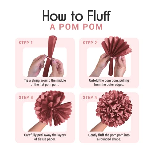 20pcs Paper Pom Poms Party Kit for Birthday Bridal Shower Party Decorations