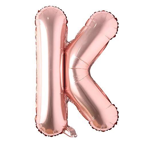 40 inch Letter Rose Gold Alphabet Number Balloon Foil Mylar Balloons for Bridal Shower and Birthday
