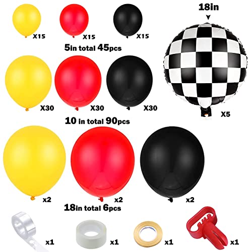 150 Pieces Race Car Balloons Arch Garland Kit for Boys Birthday Party Decorations