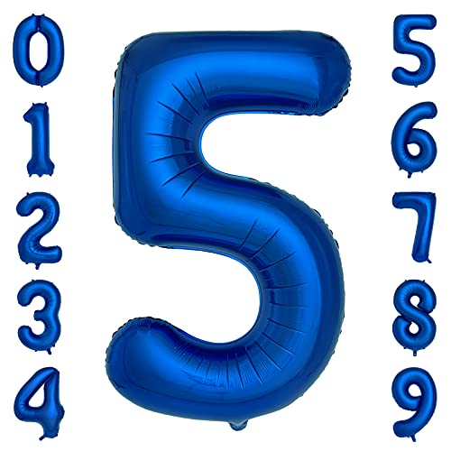 40 Inch Large Royal Blue Helium Foil Number Balloons for Birthday Party