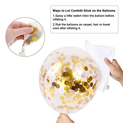 50 pcs Navy Blue and Gold Confetti Balloons Birthday Balloons for Graduation Birthday