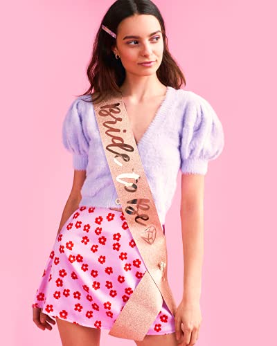 Rose Gold Glitter Bachelorette Party Sash for Bachelorette Party Decorations