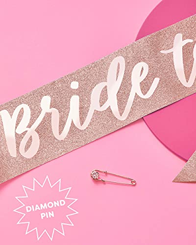 Rose Gold Glitter Bachelorette Party Sash for Bachelorette Party Decorations