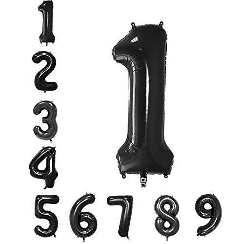 40" Black Number Balloons Aluminum Foil Film Mylar Balloon for Engagement and Graduation Party