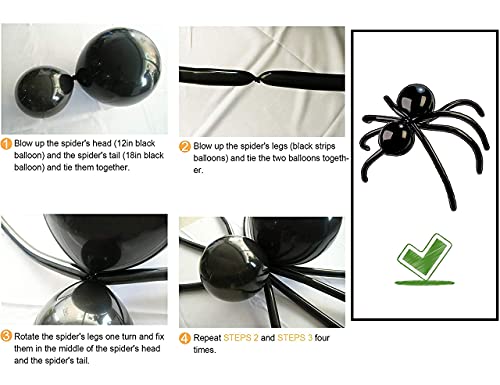 186Pcs Halloween Balloon Garland Arch kit with Spider Balloons for Halloween Theme Party Decorations