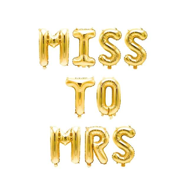 Miss To Mrs Letter Balloon Banner Party Decorations for Bridal Shower or Bachelorette Decorations
