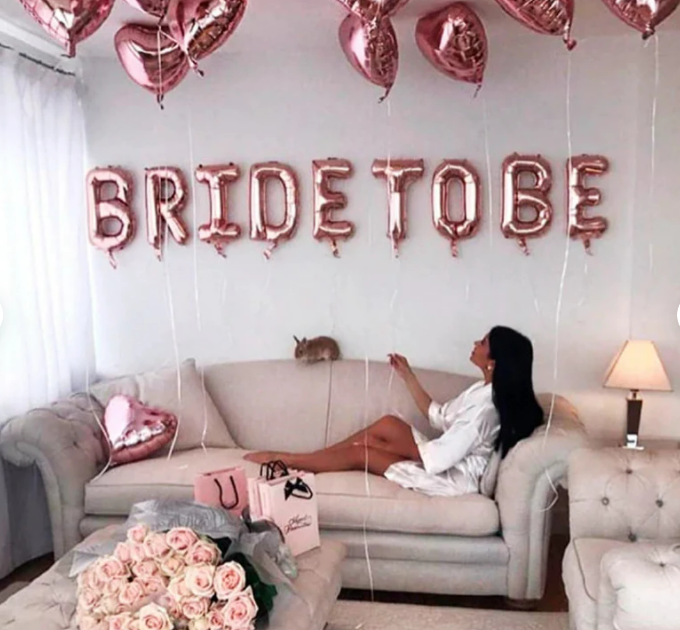 16inch Bridal Shower balloons, Bride to Be Balloons, Letter Balloons for Bachelorette Engagement Party
