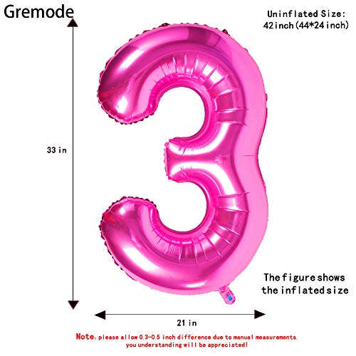 40 Inch Pink Jumbo Number Balloons for Birthday Foil Balloon Party Decorations