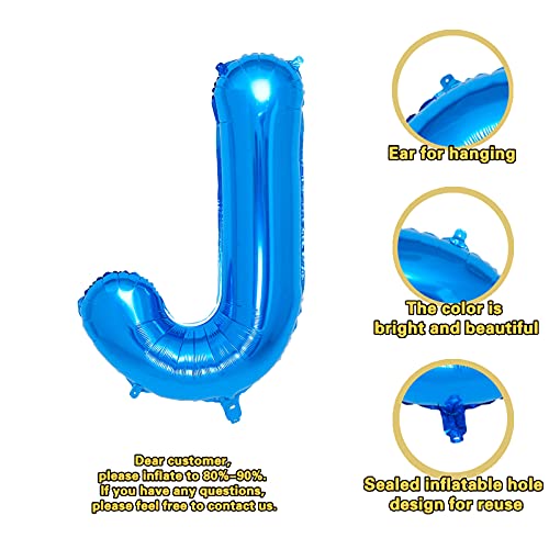 40 Inch Single Blue Alphabet Giant Letter Foil Balloons Aluminum for Wedding Birthday Party Decorations