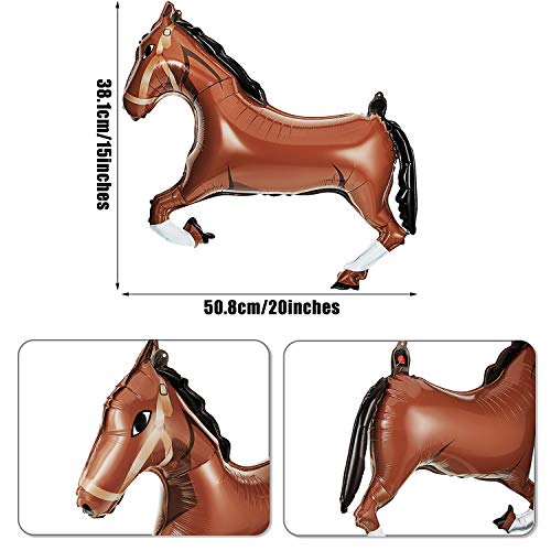 8 Pieces Mini Foil Horse Balloon Brown Horse Balloon Animal Themed Party Decorations