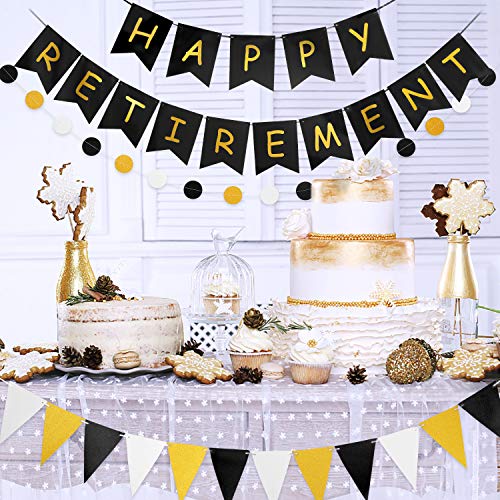Happy Retirement Banner for Retirement Party Decorations Supplies