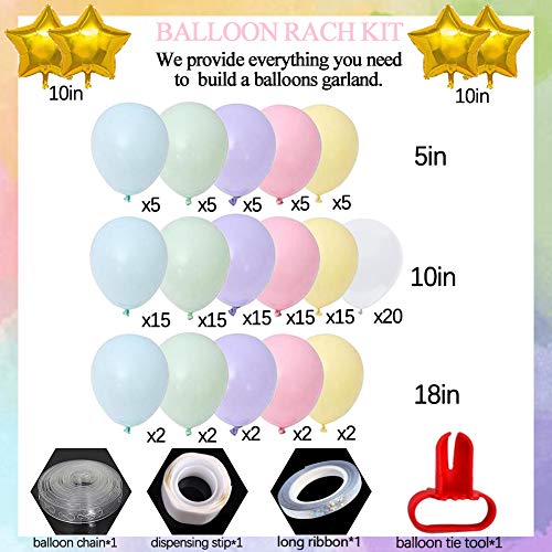 139pcs Unicorn Rainbow Macaroon Balloons Garland for Baby Shower Birthday