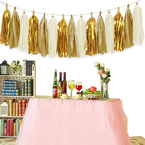 Sparkly Paper Banner Triangle Flags Bunting for Baby Shower, Birthday Party Decorations
